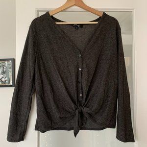 Cozy Lulus Tie-bottom grey sweater